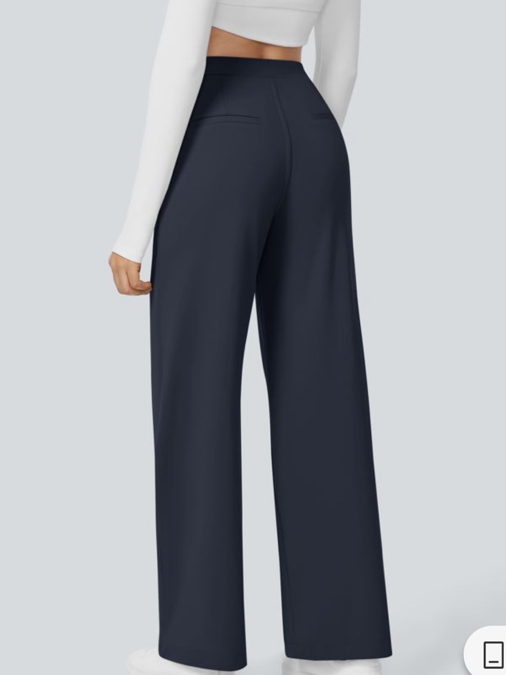 Halara Flexl DayStretch High Waisted Pocket Straight Leg Work Pants Medium Navy - Picture 3 of 10